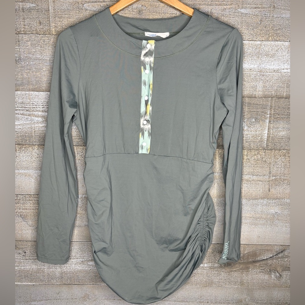 Carver Designs spandex button up surf shirt sun shirt large